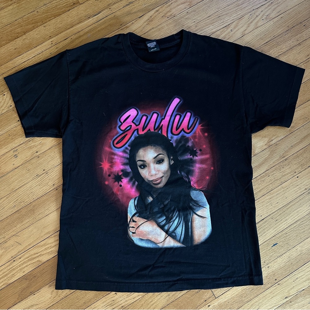zulu ‘brandy i wanna be down’ air brushed black hardcore band t shirt tee large